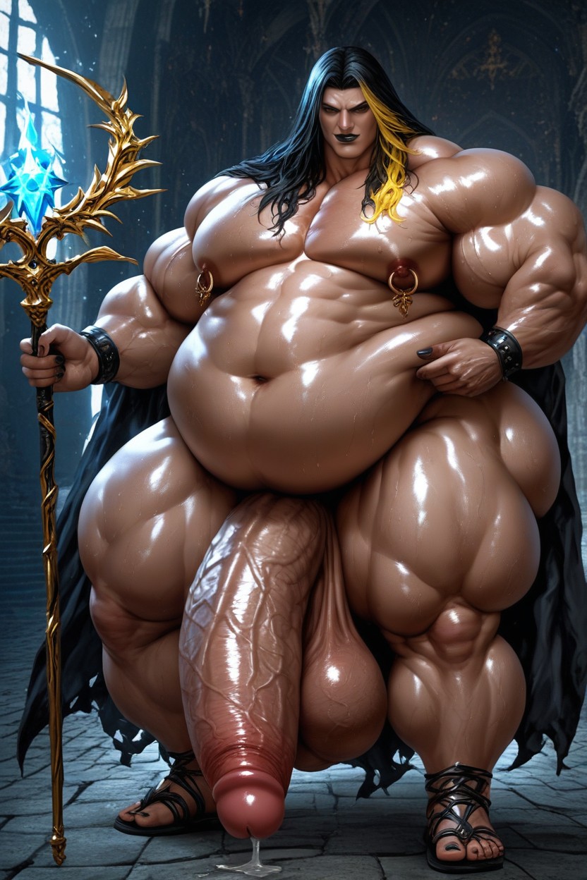 Gigantic Oversized Sagging Balls, Black Hair With Yellow Highlights, Modèle Porno IA Gay
