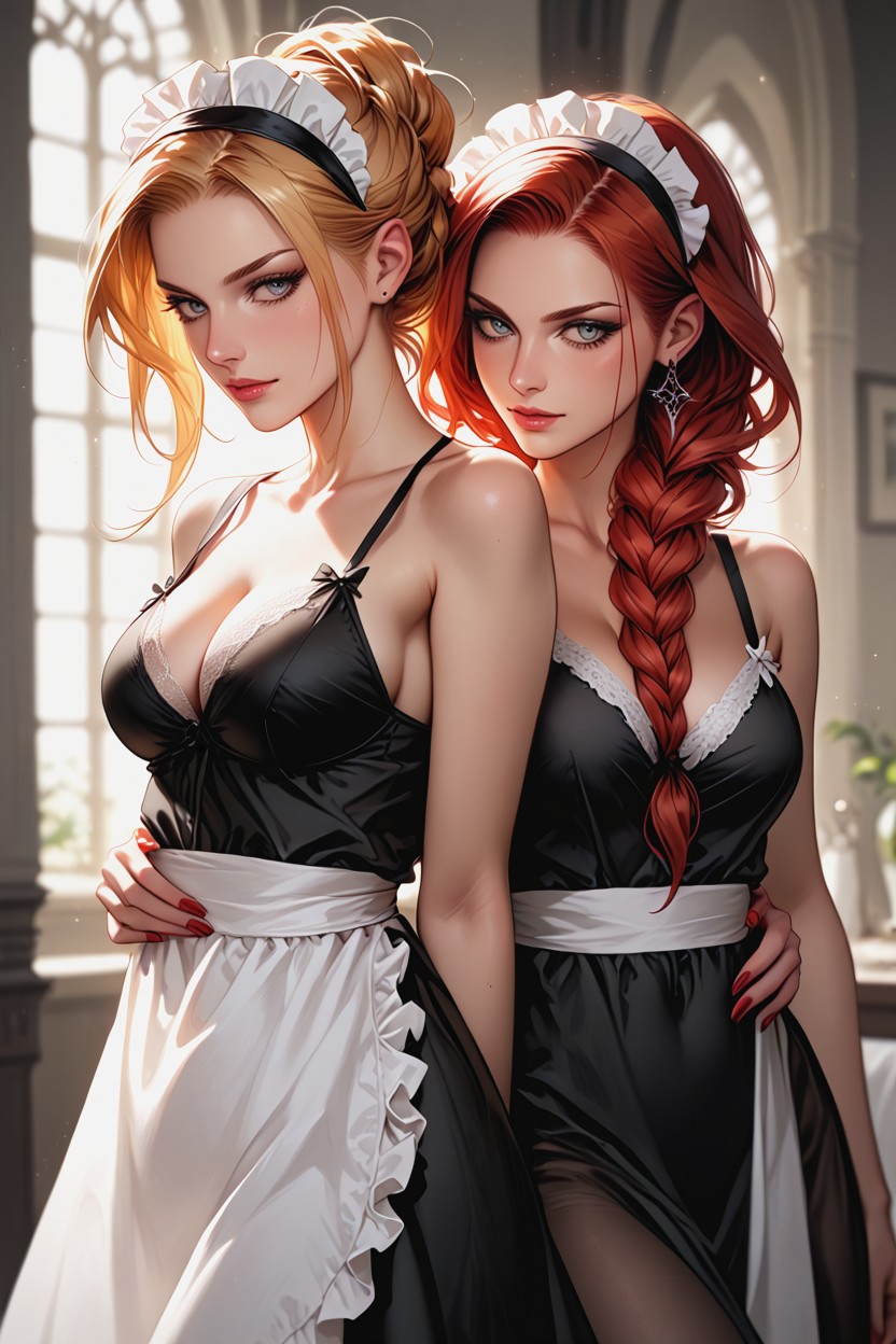 Waist Shot, Front View, Gothic Aesthetic Hentai AI Porn