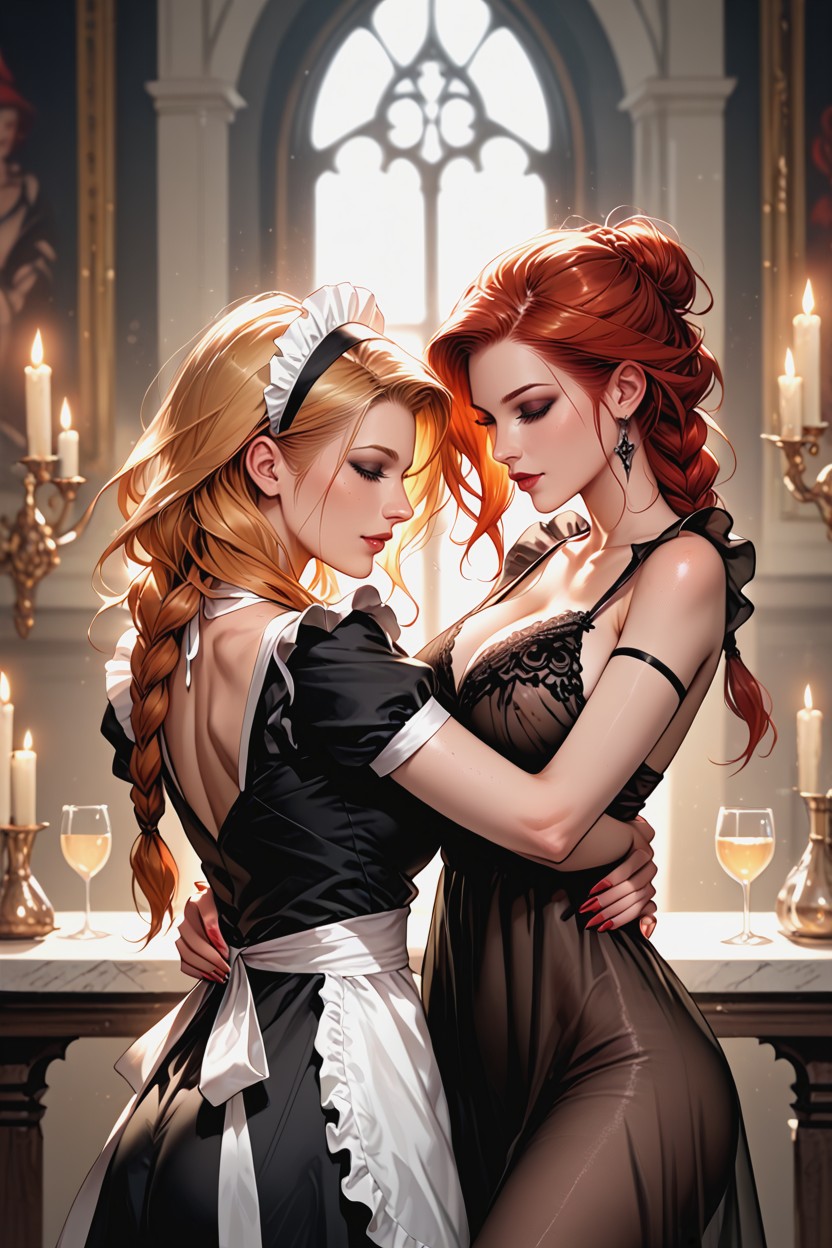 Intimate And Alluring Composition, Soft Bokeh, Two Women Hentai AI Porn