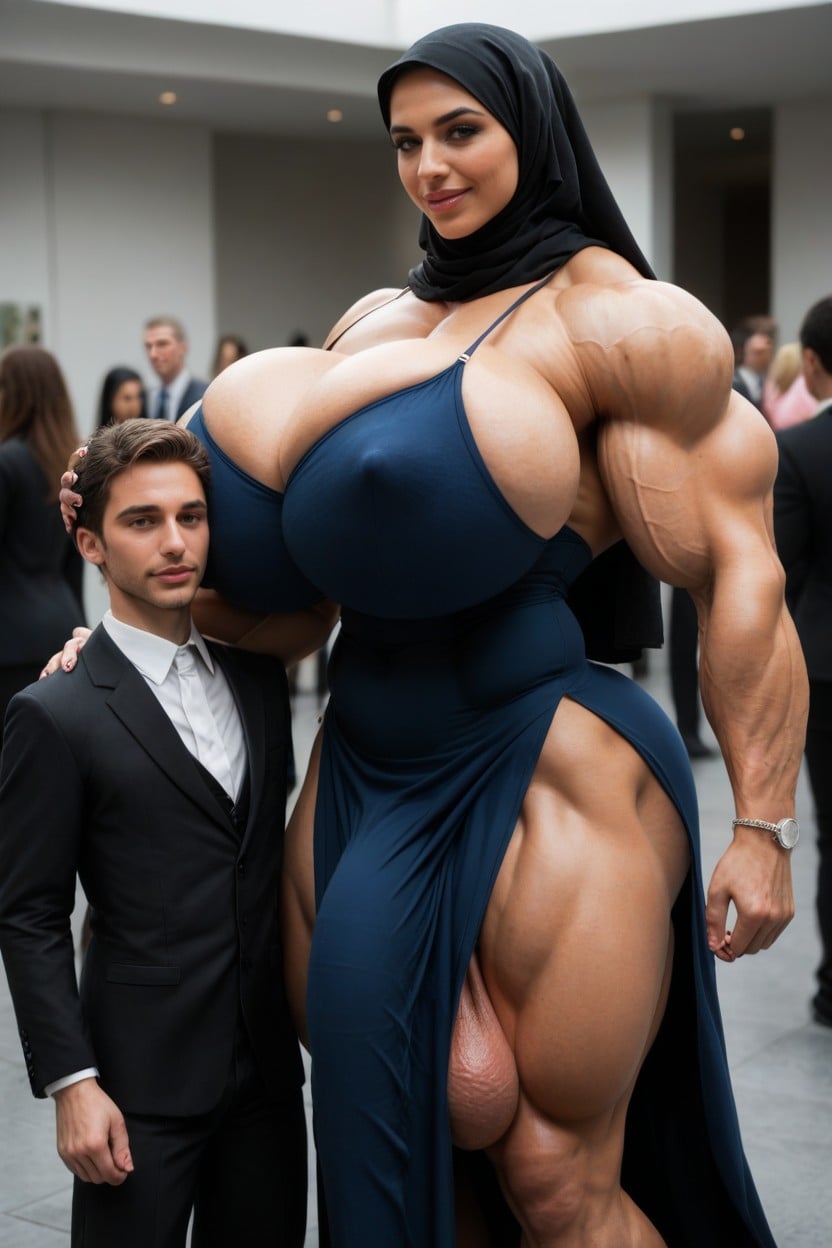 Muscular Woman, Blush, Femdom Shemale AI Porn