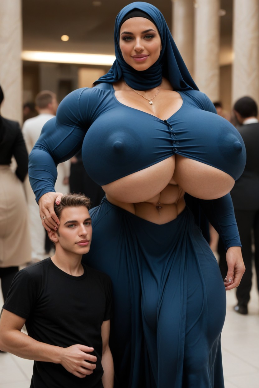 Hyper Gigantic Massive Muscles Woman, 50+, Futa With Male Shemale AI Porn