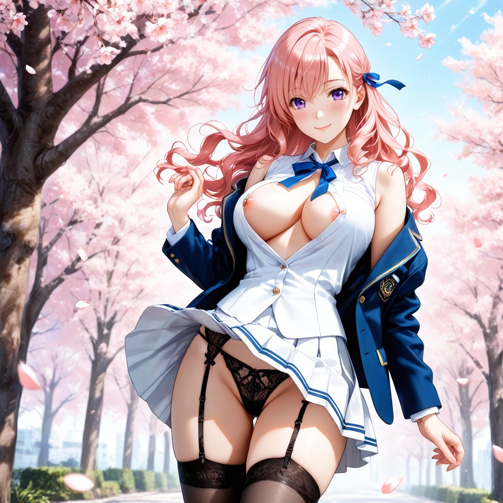 Purple Eyes, Ample Bust, Cinematic Composition Hentai IA