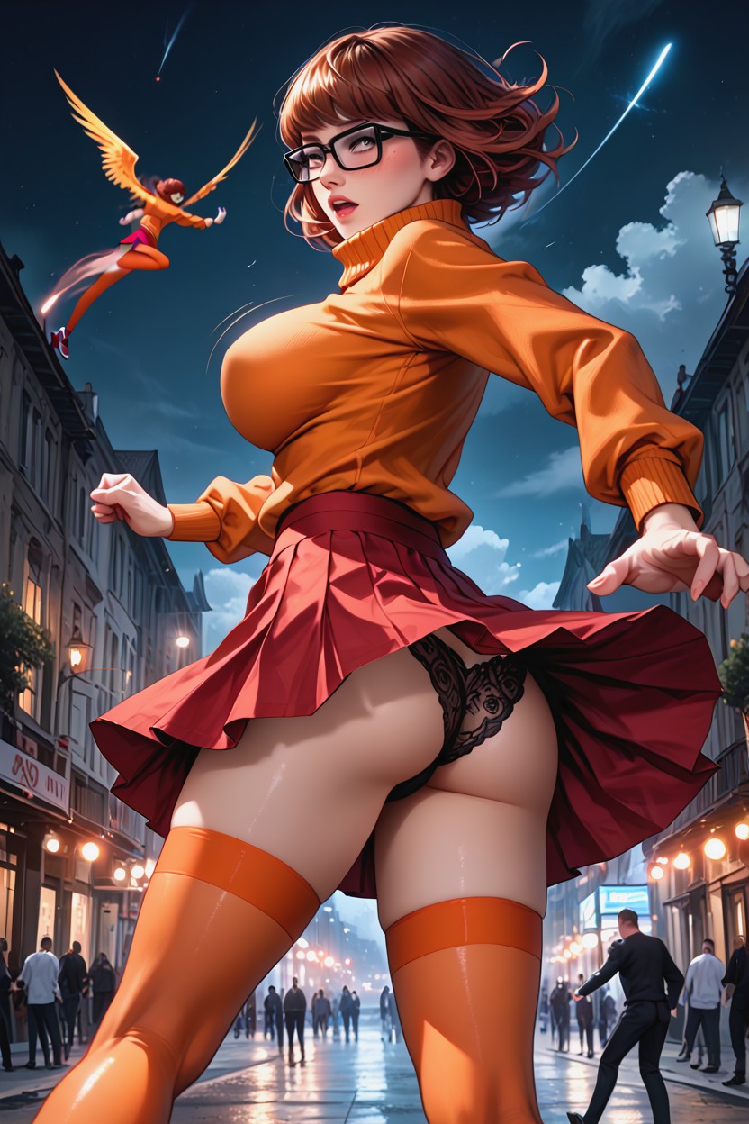 Run, Bottom Up (upskirt), Detailed Face Hentai AI Porn