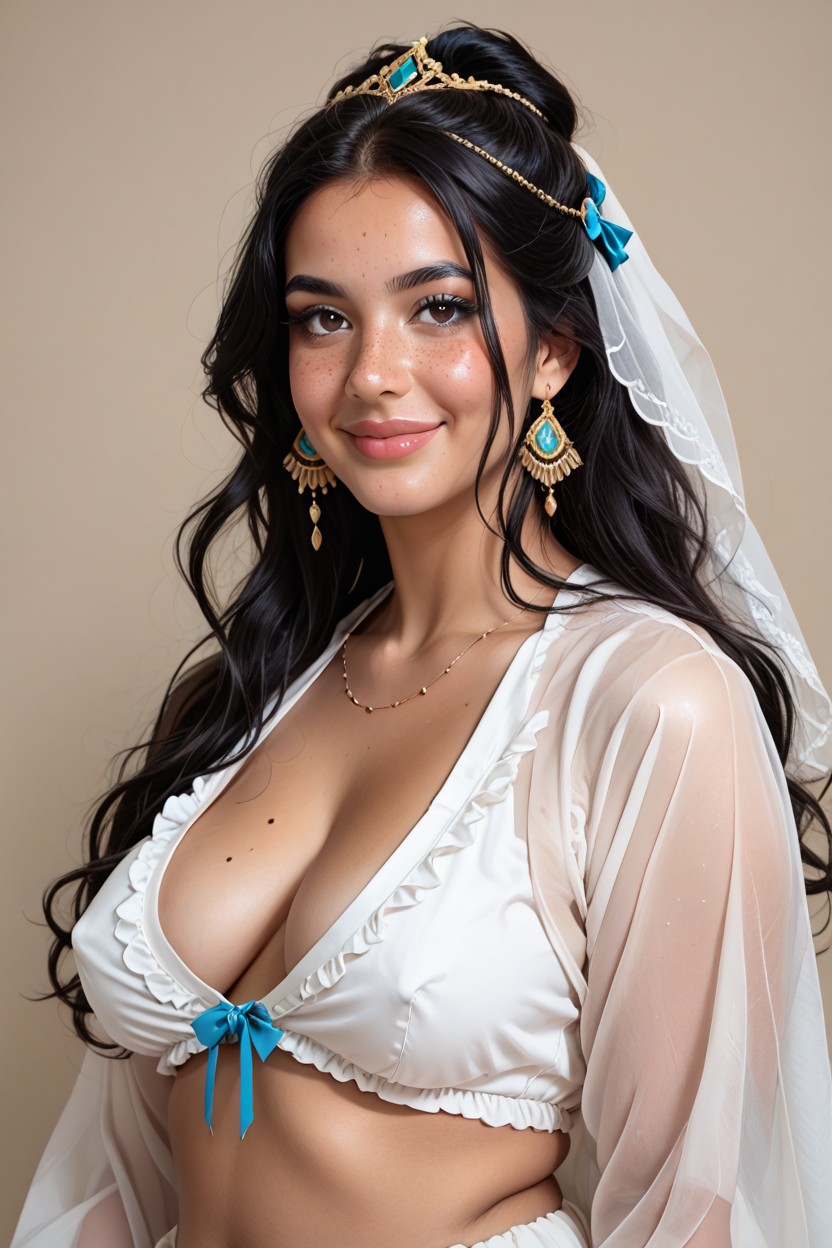 Blue Bow In Hair, 1 Person, Doe Eyes AI Porn