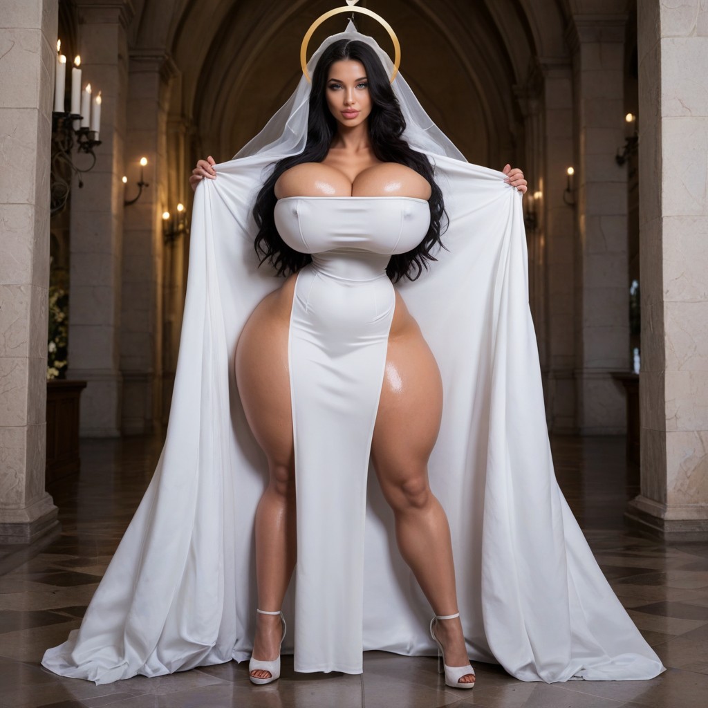 A Floor Length Gown, In A Beautiful Church, Succubus AI Porn