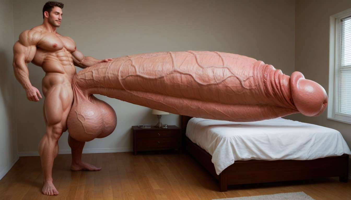 Side View, Uhd, Naked Woman On Bed On Her Back AI Porn