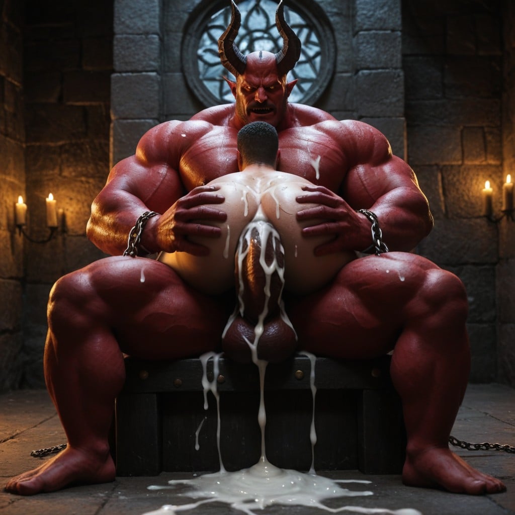 Man In, Demon Hellish, Mans Body Held Tight To Demon Body Porno IA Gay