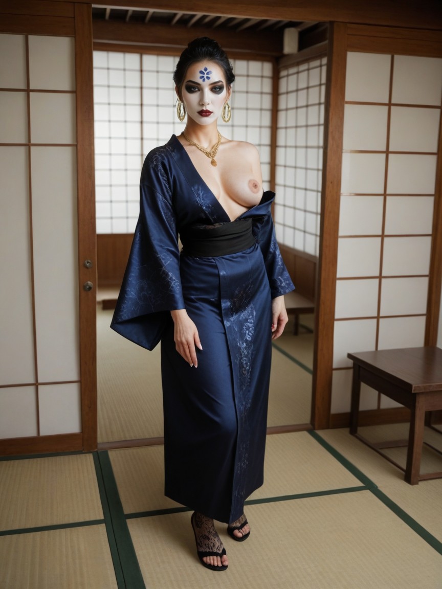 Visible Flaccid Penis, Lean Body, Japanese Shemale AI Porn