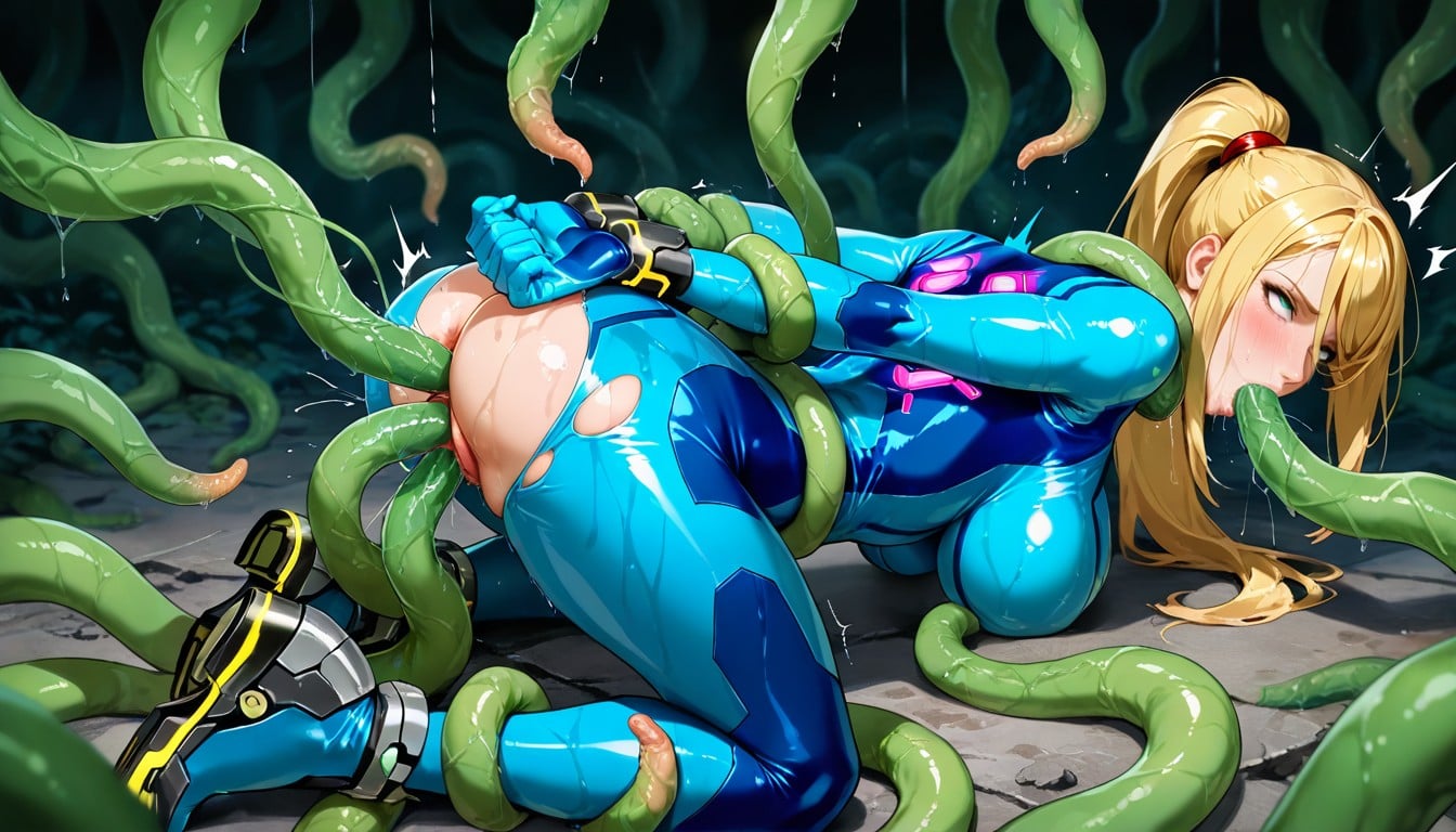 Hundreds Of Green Tentacles, Rolling Eyes, 25+ Hentai AI Porn