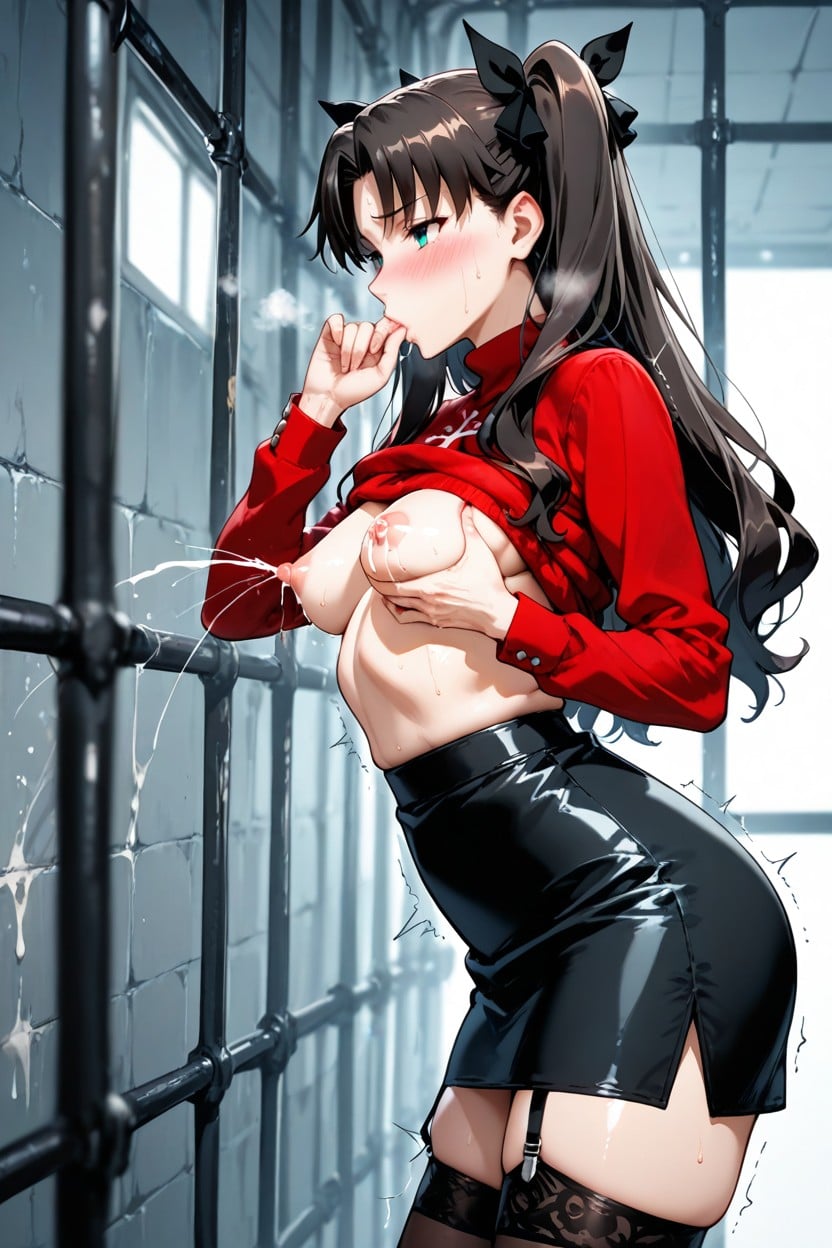 Exposed Breasts, Prisoner Is Sucking On Her Breasts, Perfect Hands Hentai AI Porn