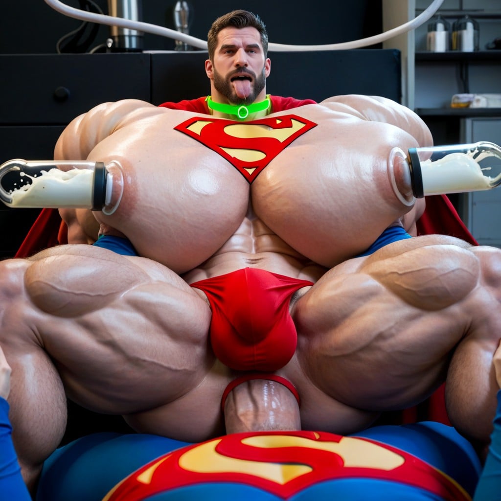 Superman Suit, Green Glowing Neck Collar, Pulling Nipple Porno gay IA