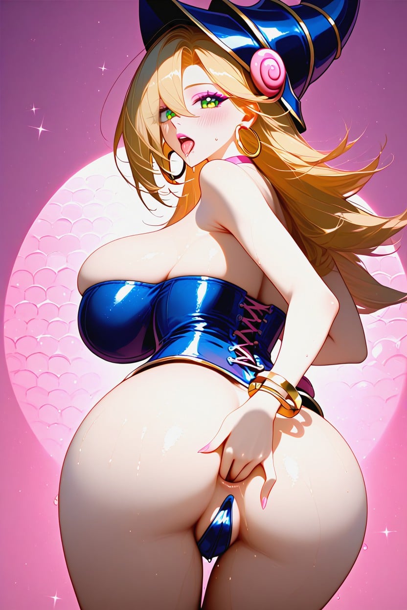 Slightly Open Mouth, Large Eyes, Wearing A Sparkly Light Blue Corset Hentai AI Porn