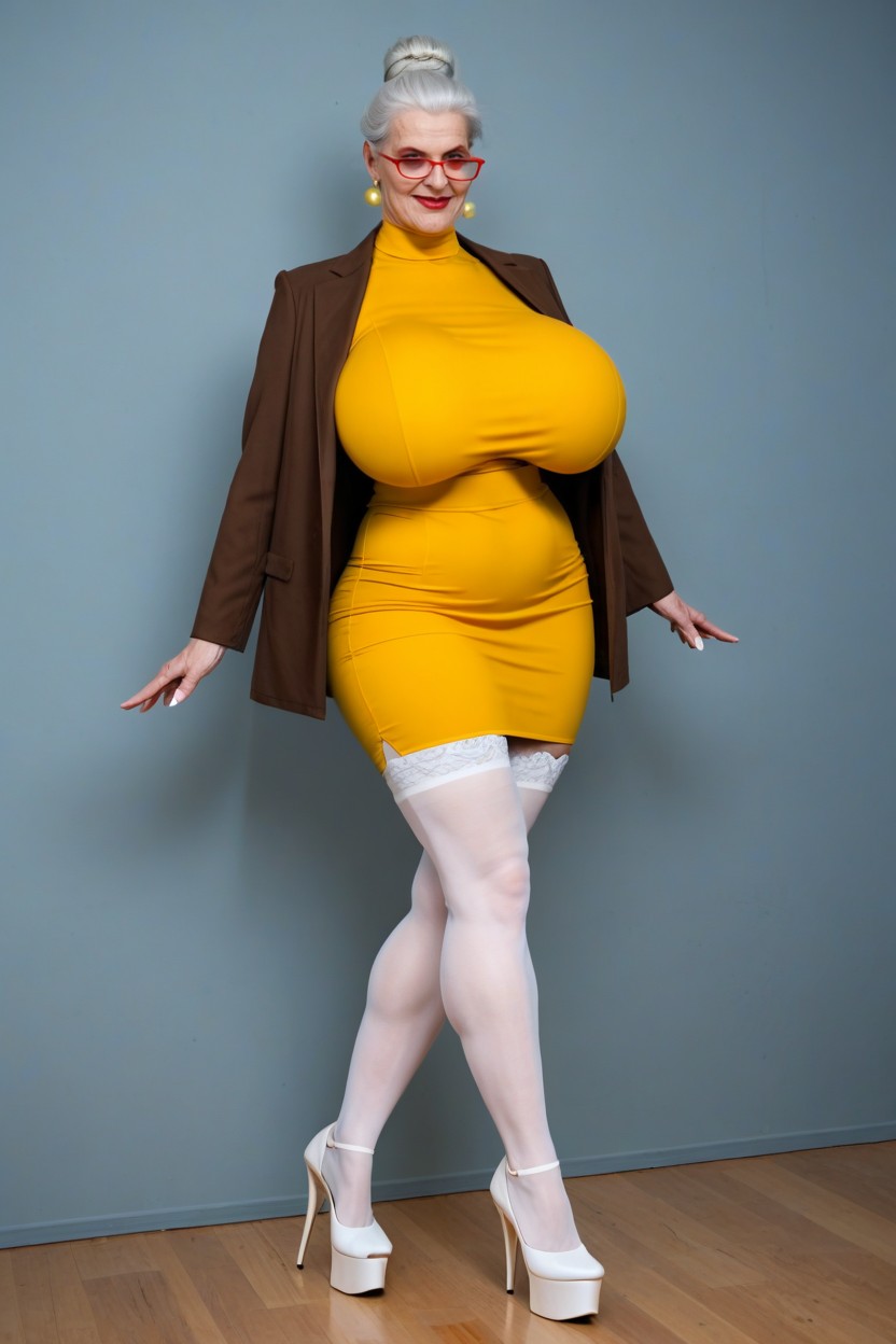 White High Heels, 60+, Breast Expansion AI Porn