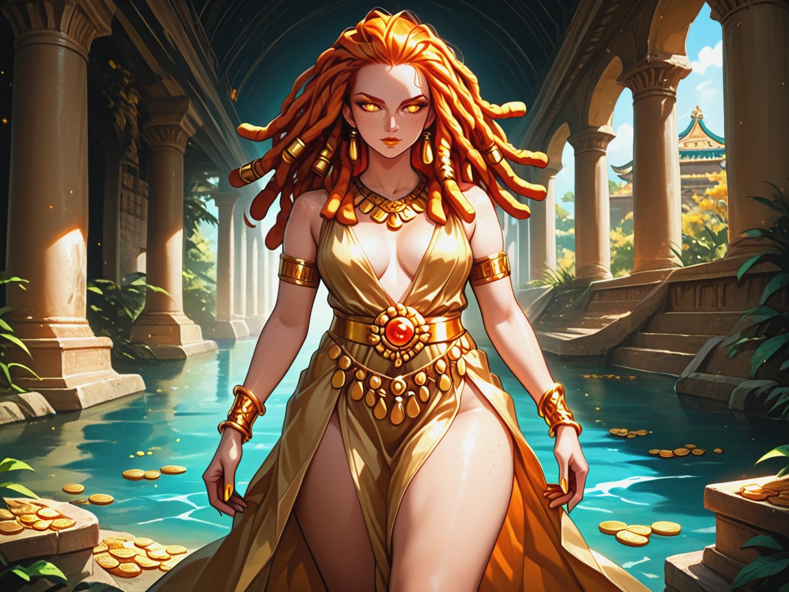 Gold Jewelry, Sleek Legs, Latina AI Porn