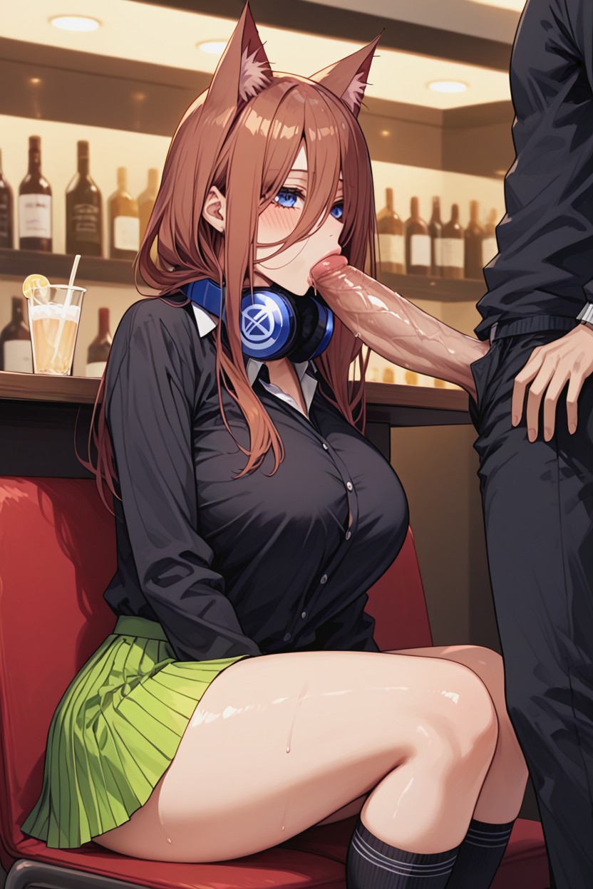 Red Choker, Gigantic Dick, Catgirl Hentai AI Porn