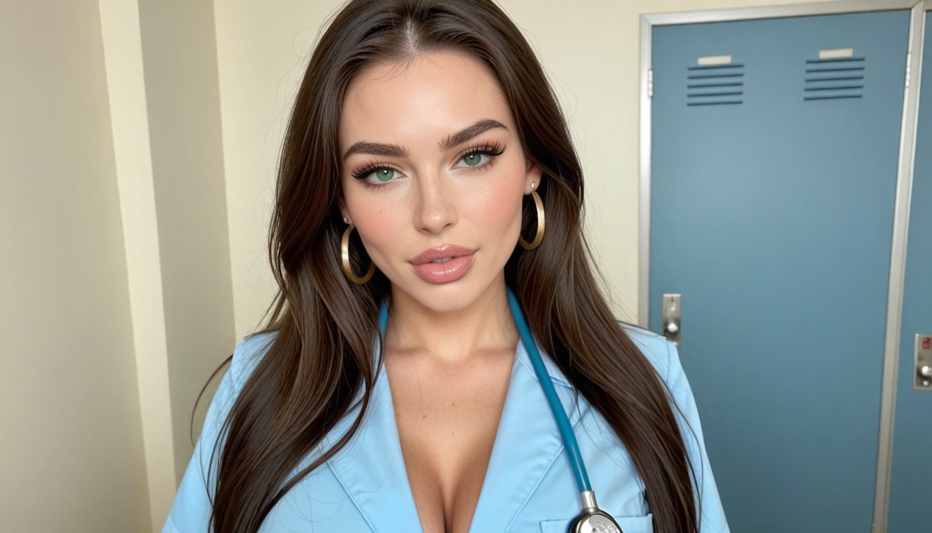 Pear Shaped Body, Extremely Beautiful Face, Huge Wide Hips AI Porn