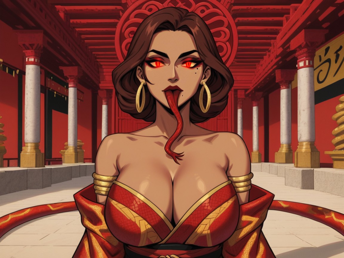 1 Persona, Pelo Rojo Oscuro, Pechos Grandes Hentai IA