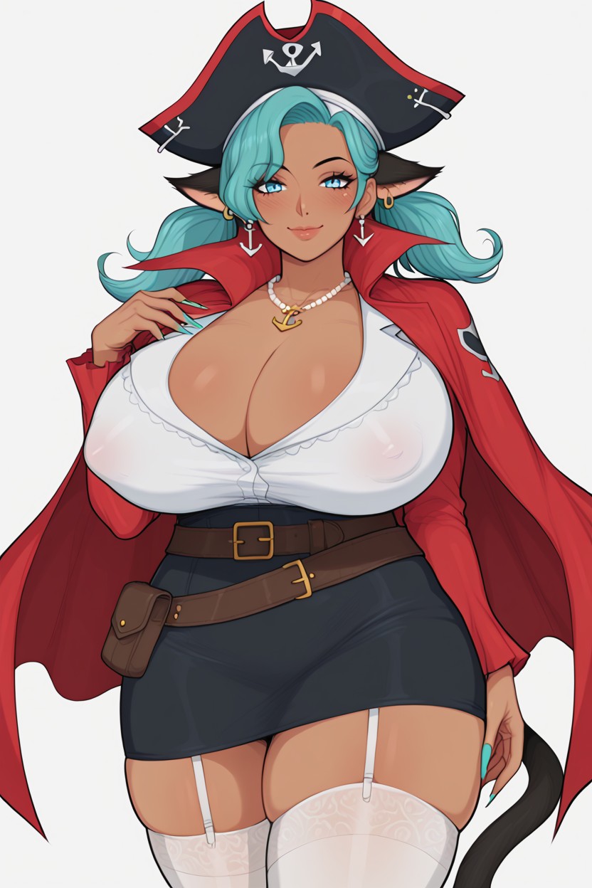 Covered Nipples, Hat, Pearl Earrings Hentai IA