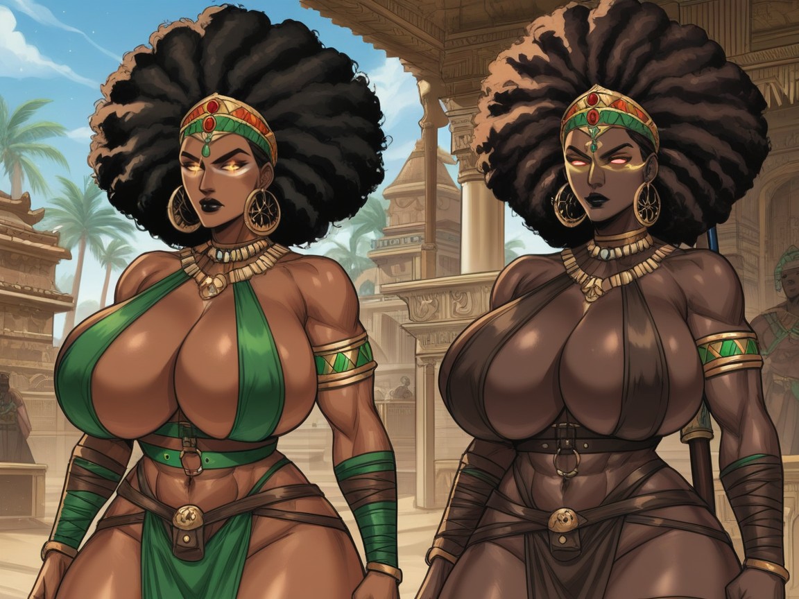 Dense Black Afro, Afro, Strong Thighs Hentai AI Porn