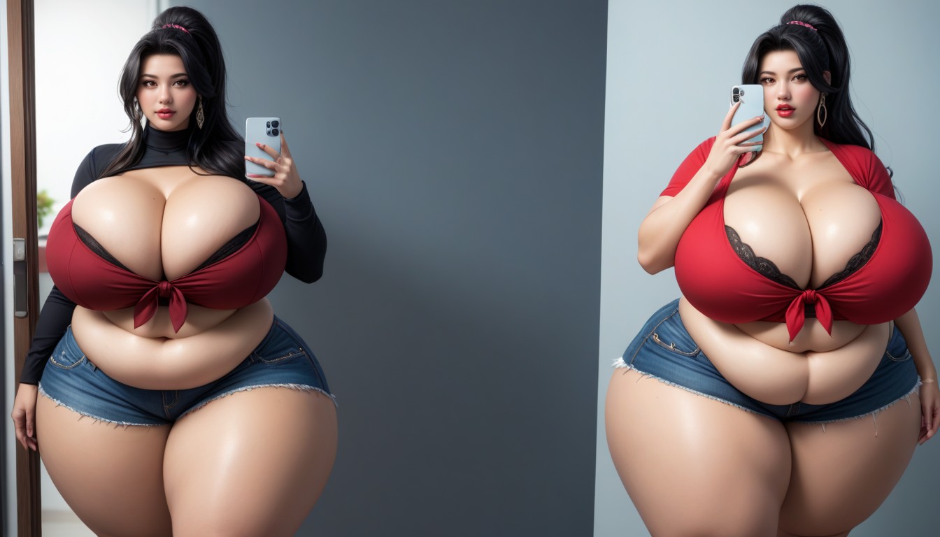 The Most Perfect Face, Extremely Large Ass, Thick Thighs BBW AI Porn