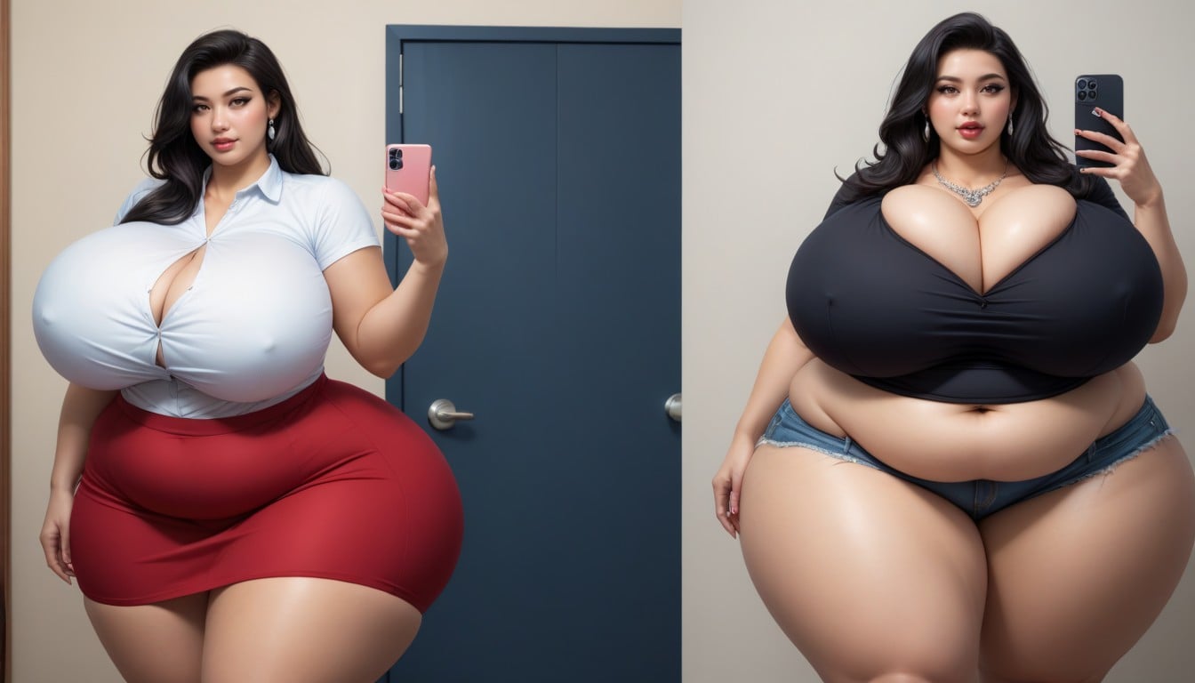 Breast Expansion, The Most Mega Ultra Hyper Enlarging Ultra Fat Boobs Expansion, Multiple Views BBW AI Porn