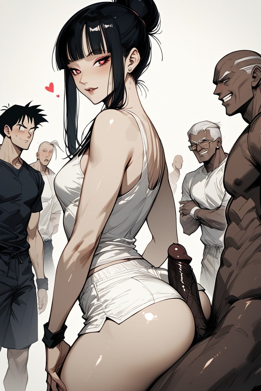 Black Man, Standing, Many Black Men Around Hentai AI Porn