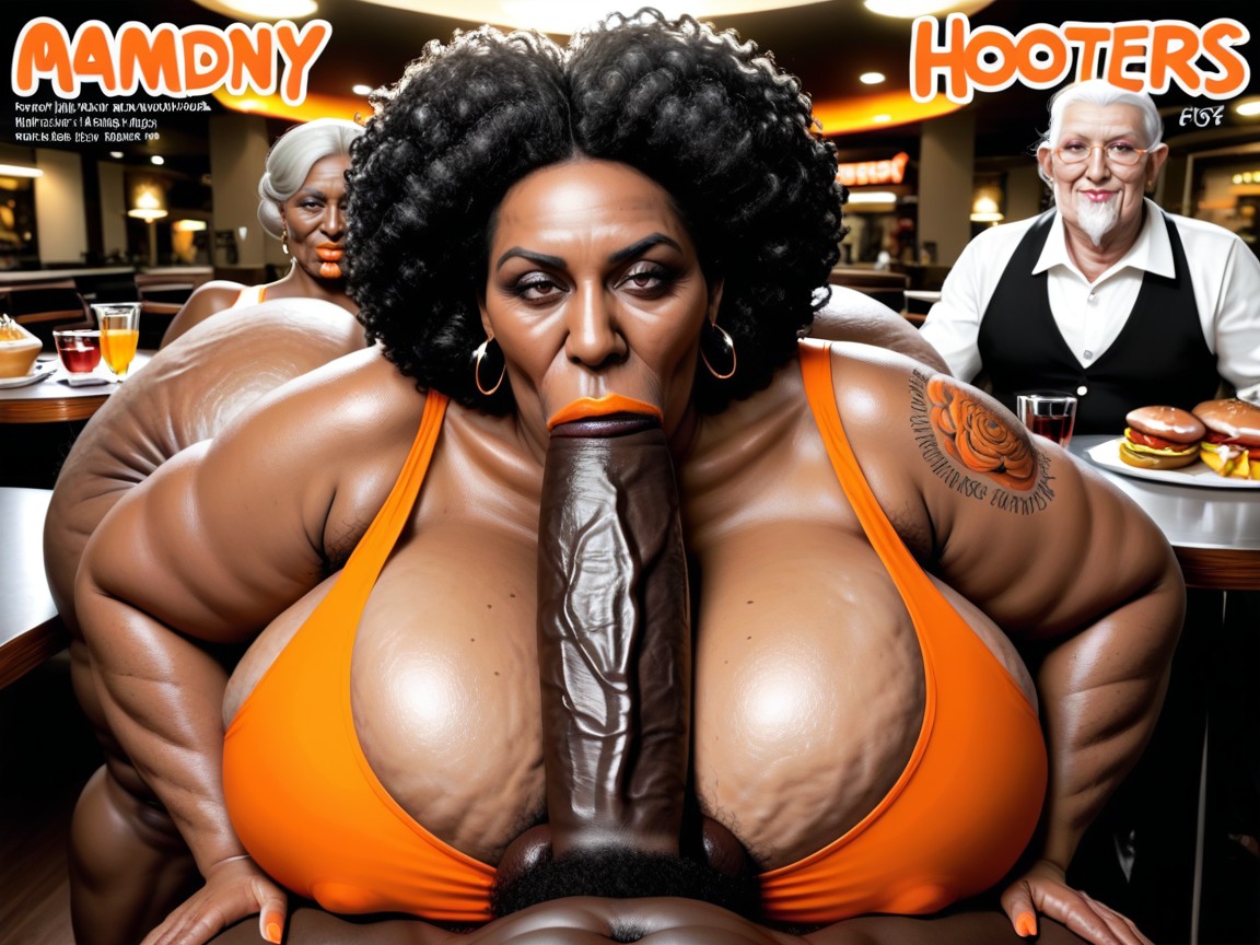Black Man, Hairy Arms, Jet Black Skin Gilf Ebony AI Porn