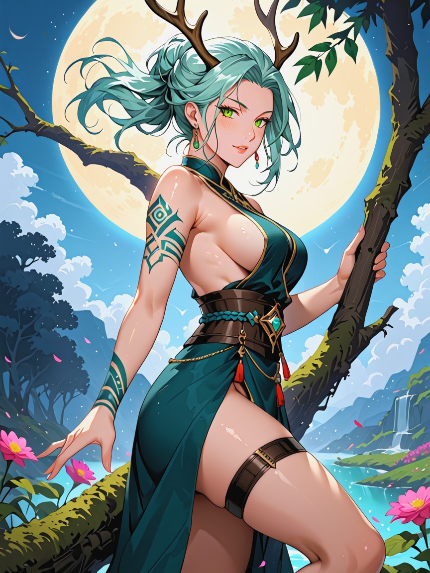 Glossy Skin, 25+, Holding Decorative Staff Hentai AI Porn