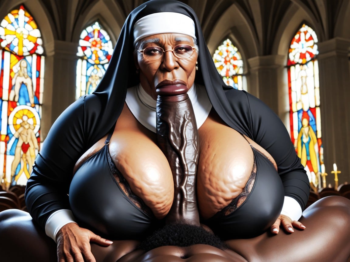 Colossal Breast, Hyper Ebony Elderly Ass, Big Black Cock Ebony AI Porn