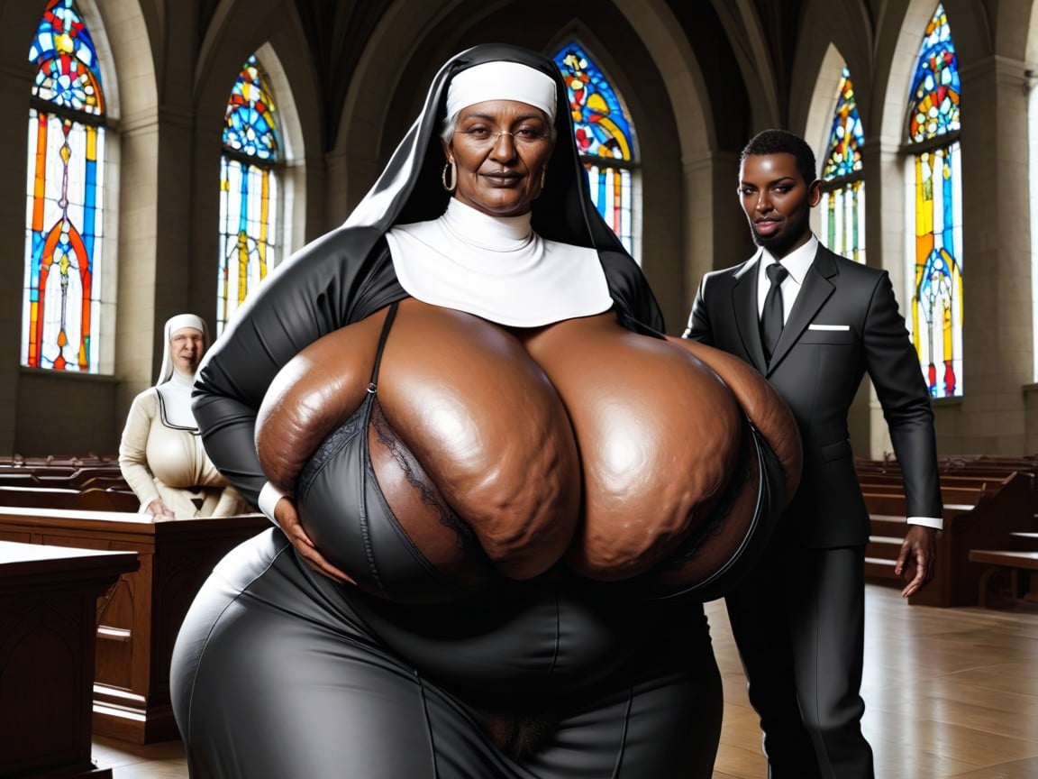 Hyper Black Cock, Enormous Elderly Ebony Ass, Extremely Dark Skinned Gilf Ebony AI Porn