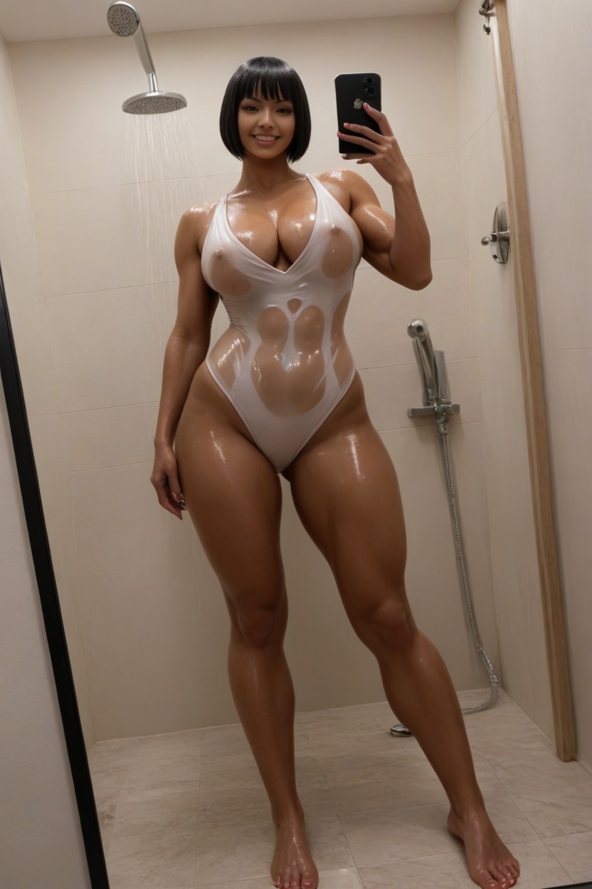 High Contrast, Resolution, Muscular Female Japanese AI Porn