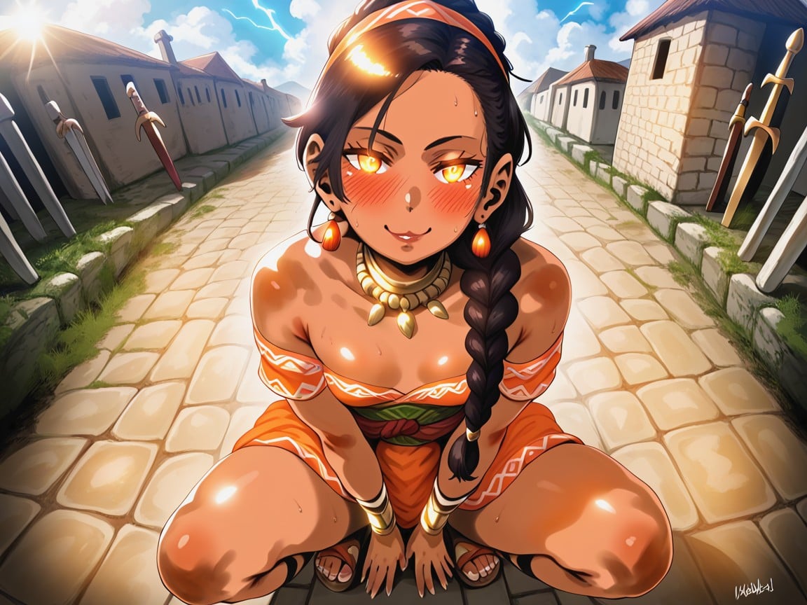 Hourglass Body, Brown Lipstick, Wind Blasts From Swords Porno latina IA