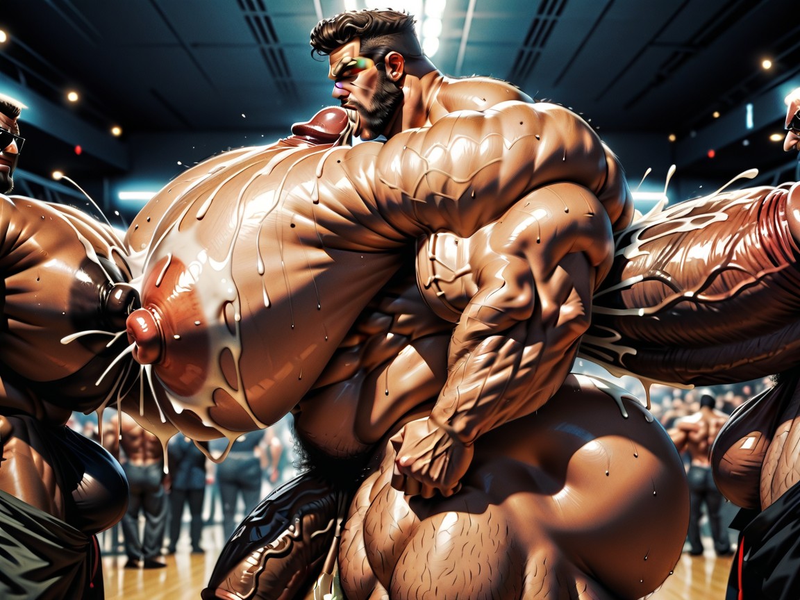 Massive Ass, Both Boobs Getting Sucked Hard, Big Pecs Porno IA Gay