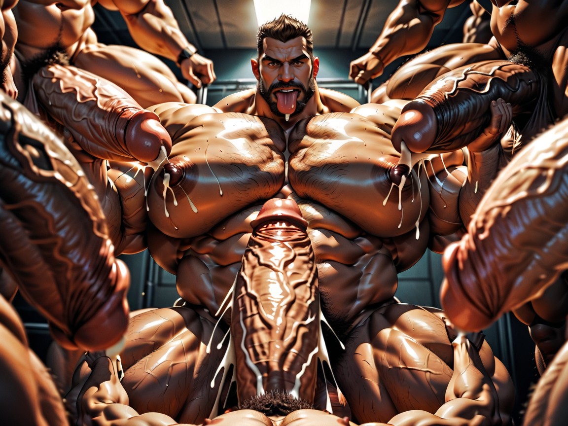 Sweaty, Big Pecs, Many Huge Cocks In Mouth And Hyper Massive Ass Porno gay IA