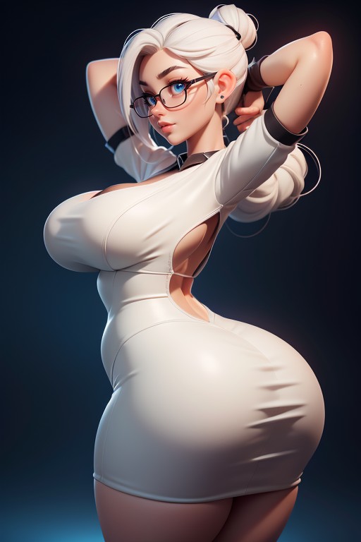 Curvy Hips, Moño, Very Thick And Strong Thighs Hentai IA