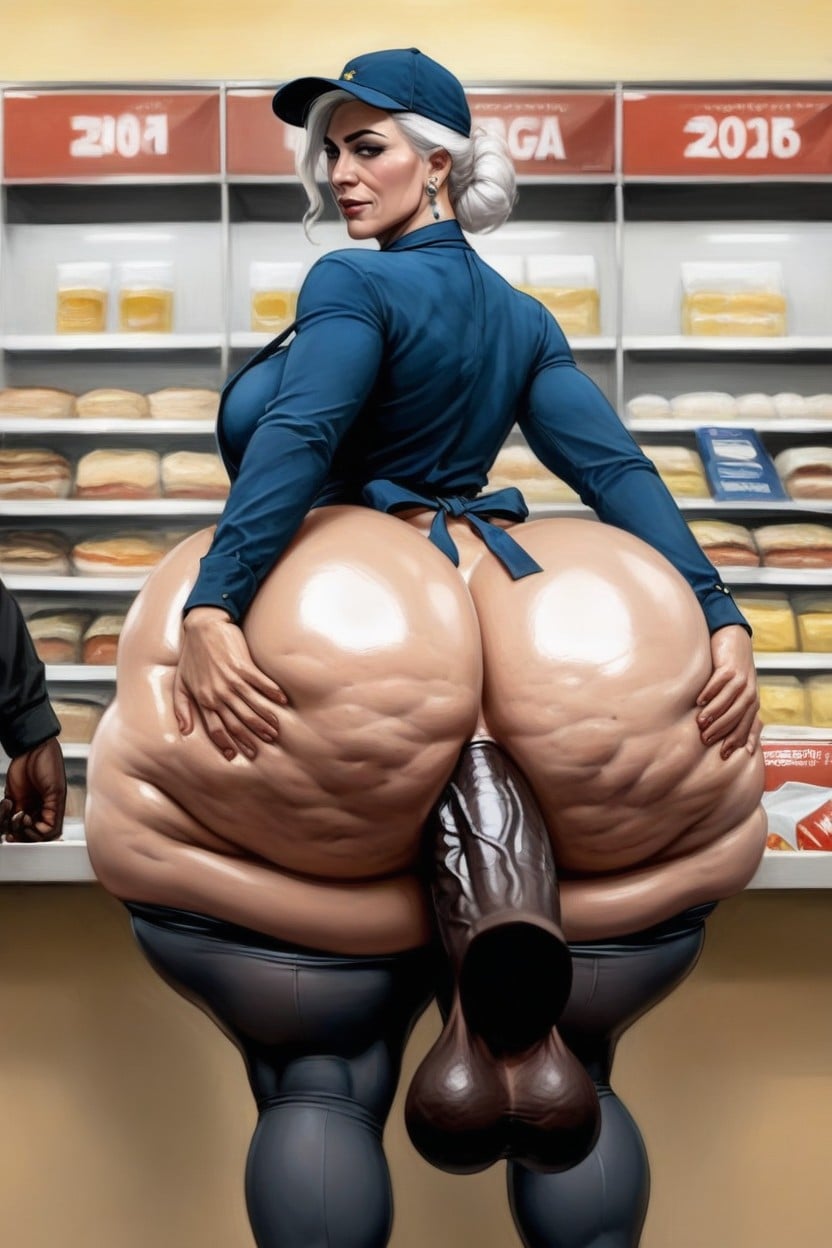 Huge Black Cock, Interracial, Mega Ass AI Porn
