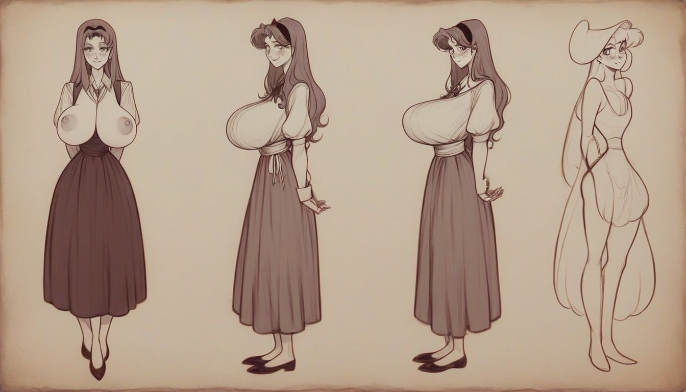 Big Nipples, Modest Underwear, Bright Pink Nipples AI Porn
