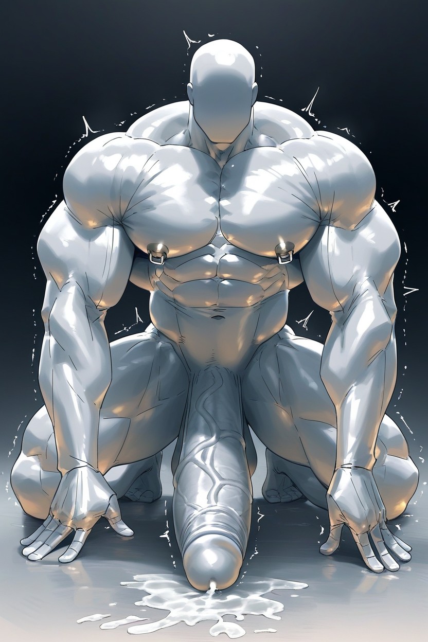 Trembling Waist, Featureless Face, Latex Skin AI Gay Porn