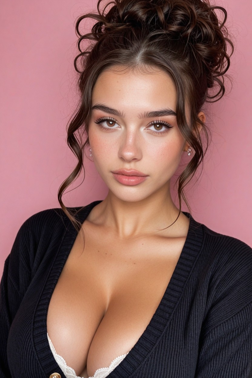 Rounded Boobs, Messy Bobcut, Cosplay AI Porn