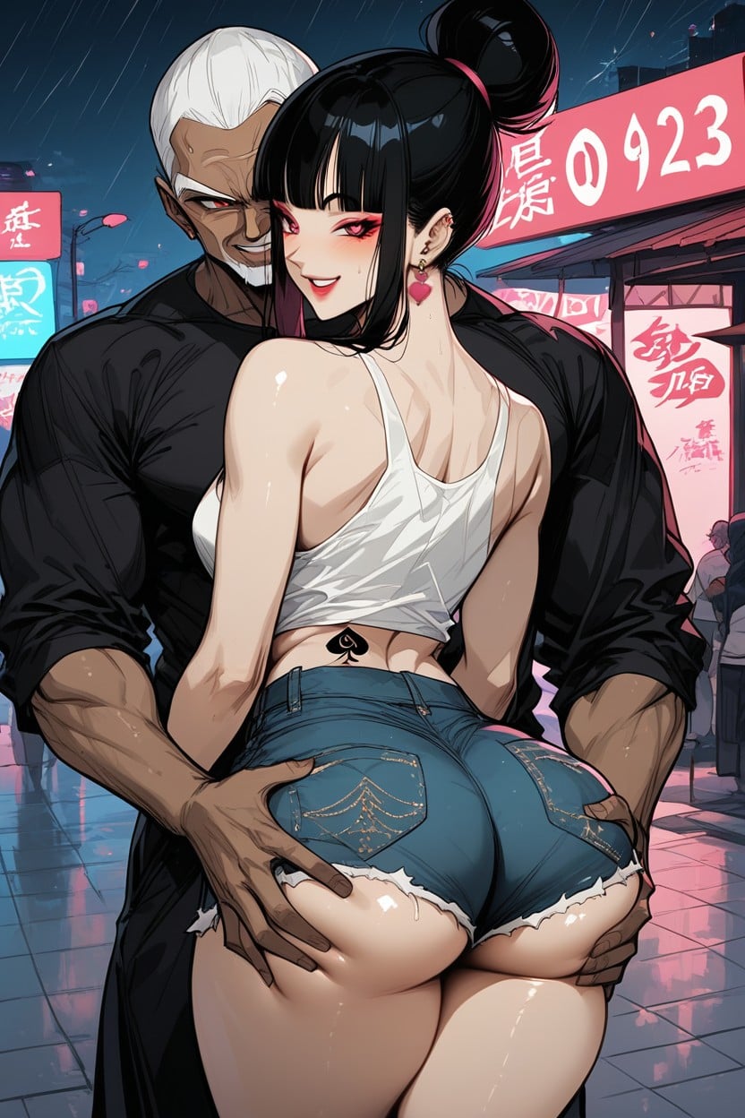 Clothed Female, Standing, Ass Focus Hentai AI Porn