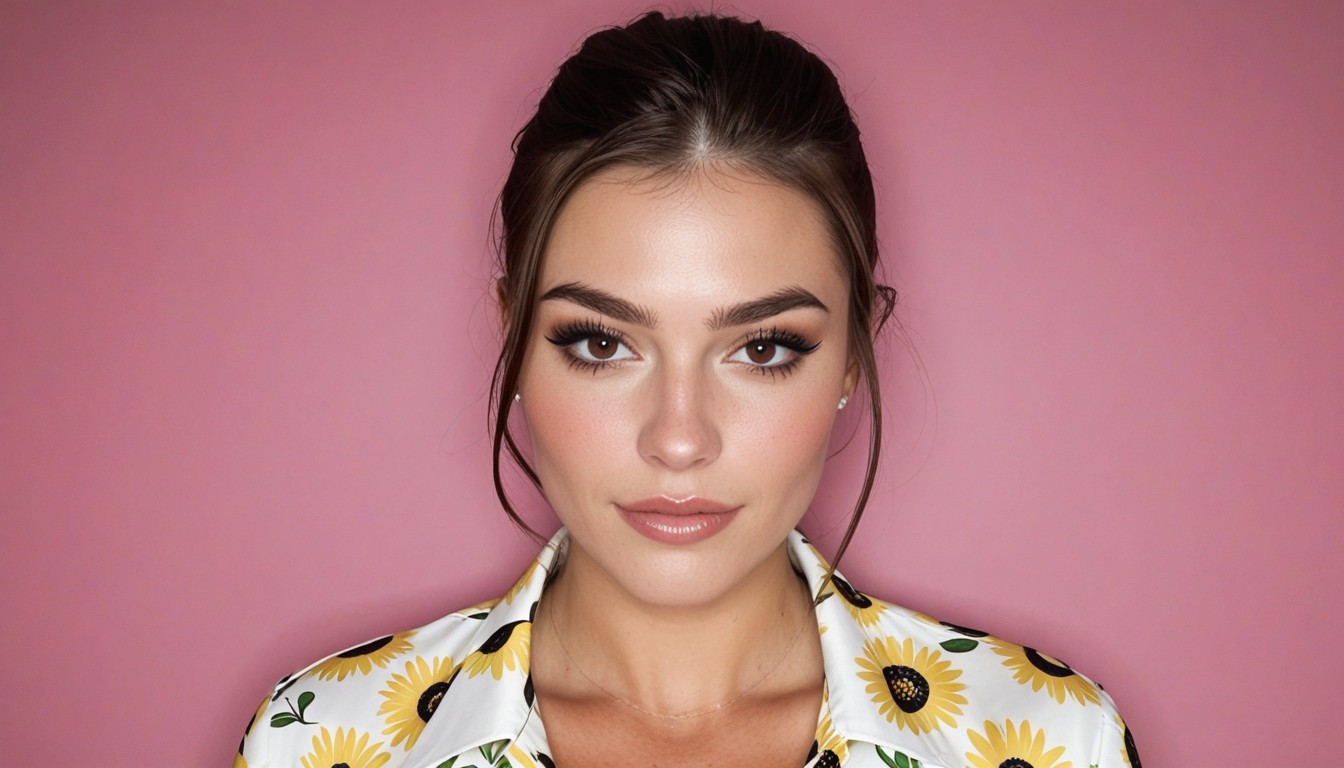 Dark Eyeshadows, Simple Background, Narrowshoulders AI Porn