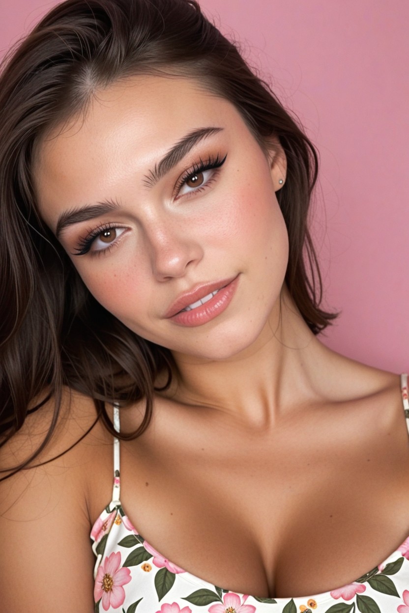 Seductive, Goregous, Squeezed Cleavage Line AI Porn