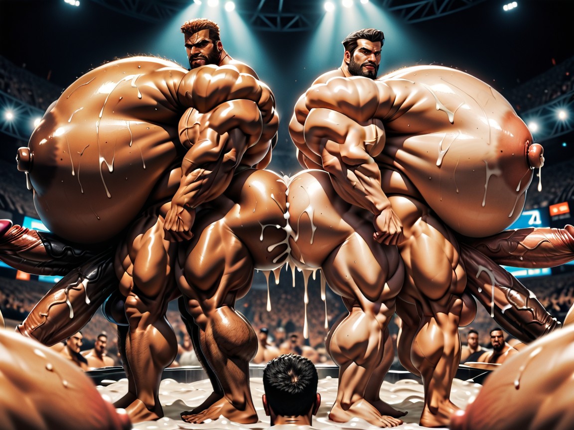 Extrêmement Lourd En Bas, Triple Penetration In Ass, Dark Five Oclock Shadow Porno IA Gay