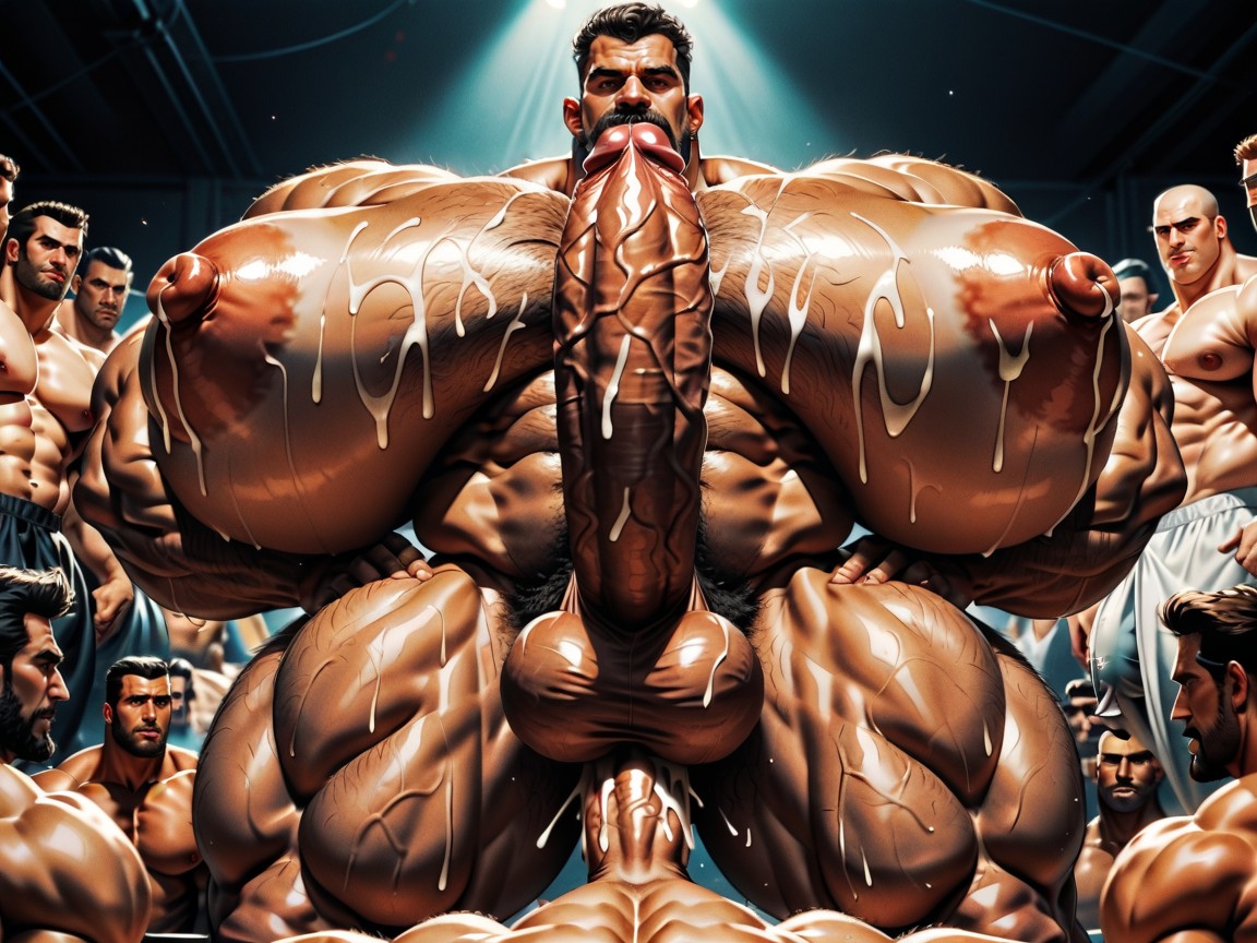 ありえないほど長いハイパーペニス, 腕を背中に, Hands Spread Ass Very Far Apart ゲイAIポルノ