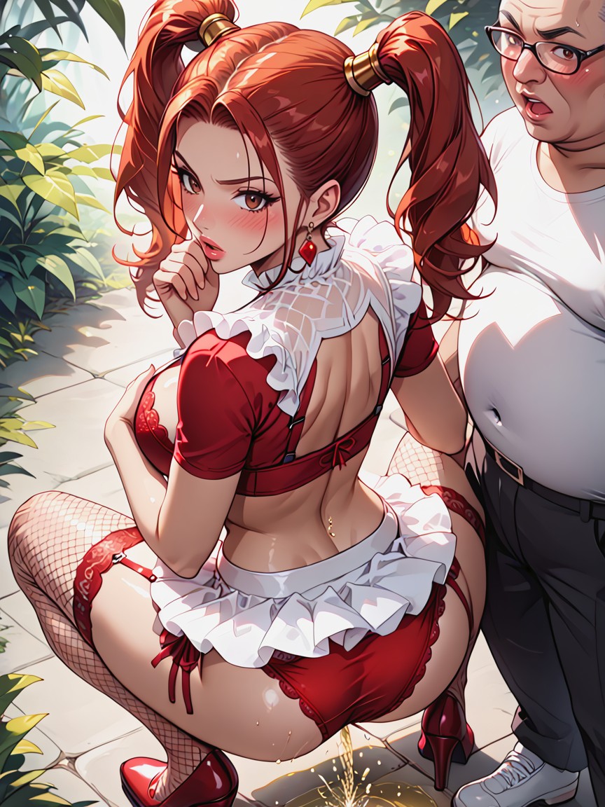 Piel Grasa, Cara Confundida, Boca Abierta Hentai IA