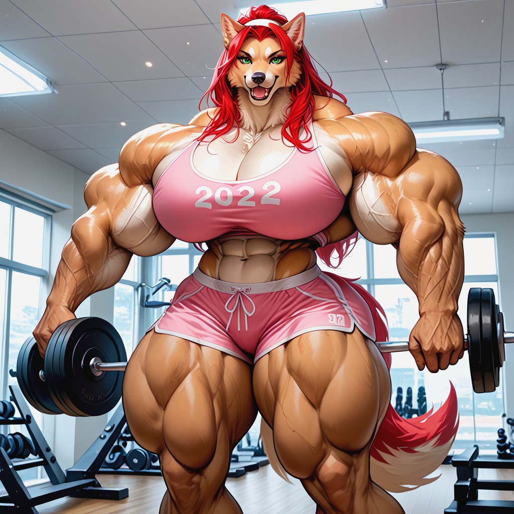 Errect Nippeles, Jacked Shoulders, Hyper Muscle Porno IA Furry