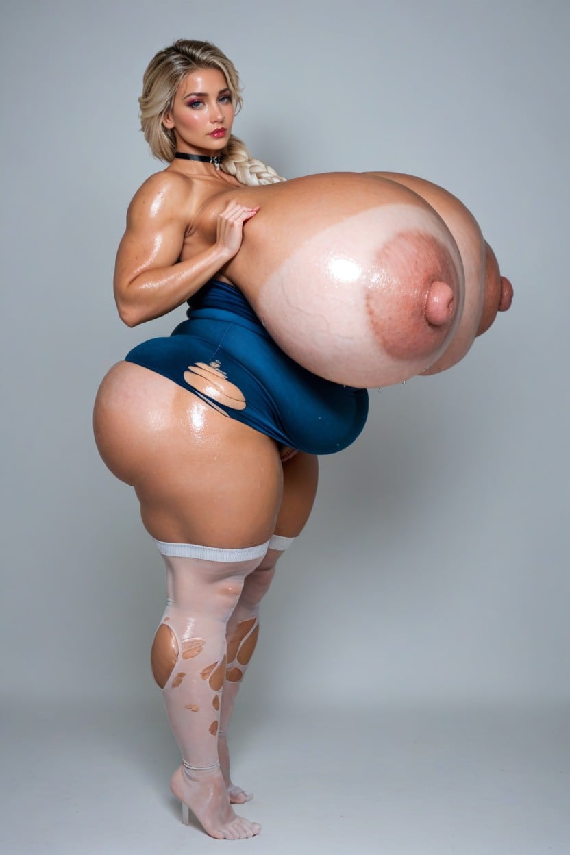 Gooner, Breasts Larger Than Head, Form Fitting Clothes AI Porn