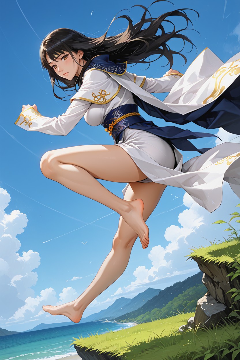 Floating High In The Air, Bare Feet, Chino Hentai IA