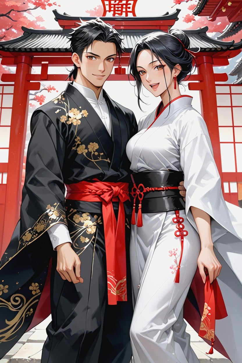 Side View, One Woman And One Man, Love Heart Effect Hentai AI Porn
