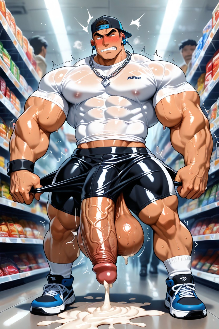 Huge Thick Girthy Hyper Cock, Earbuds, Cum Everywhere Porno IA Gay